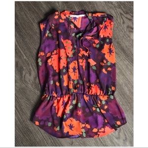 Rachel Roy Vibrant floral top with bow tie detail